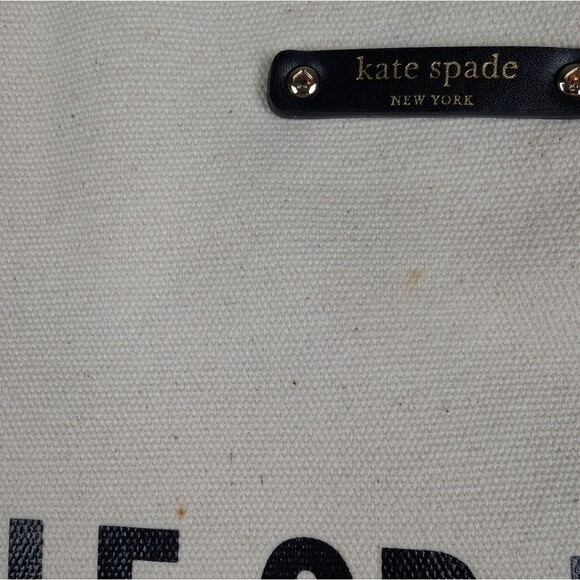 Kate Spade Canvas Tote "Double or Nothing" Pink Beige - Picture 7 of 8